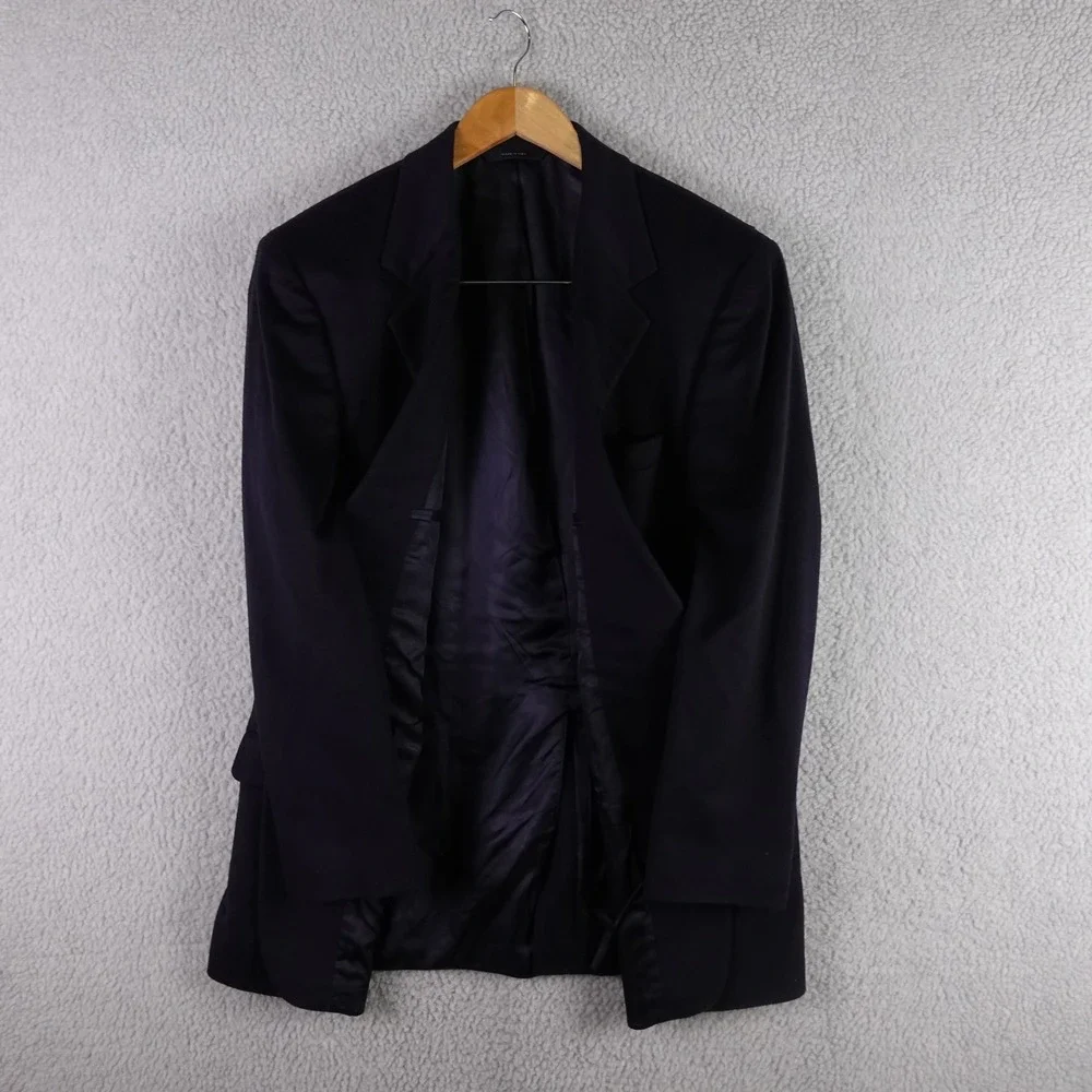 Brooks Brothers Mens 41R Pure Cashmere Sport Coat Blazer Navy Blue Made in USA
